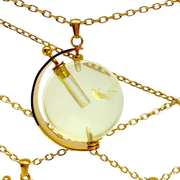 Movable Modern Stone Essential Oil Bottle Necklace