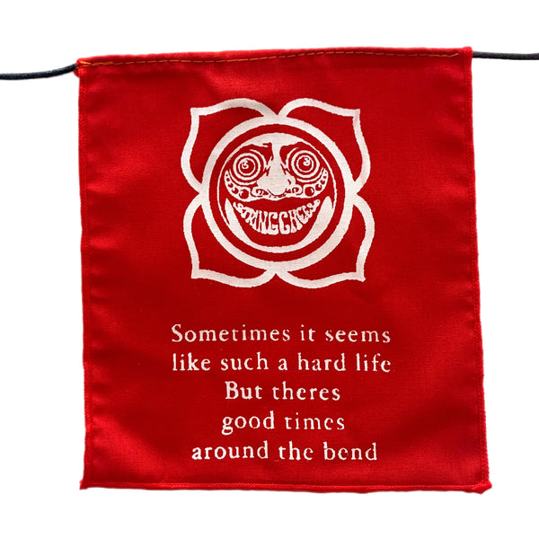 Silk Screened Rainbow String Cheese Incident Lyric Chakra Prayer Flags - 2 Sizes to Choose From