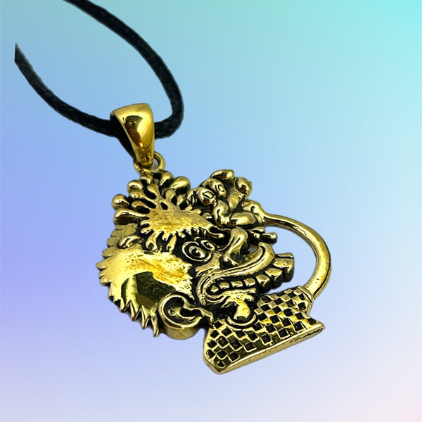 Ice Cream Cone Kid Pendant Cast in Yellow Brass by 100mics