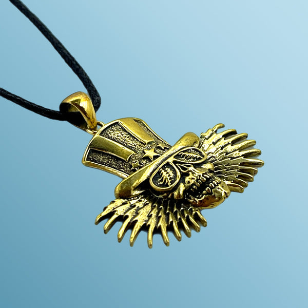 Uncle Sam Pendant Cast in Yellow Brass by 100mics