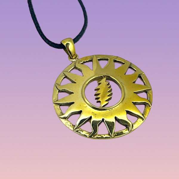 Sunshine Daydream Pendant Cast in Yellow Brass by 100mics