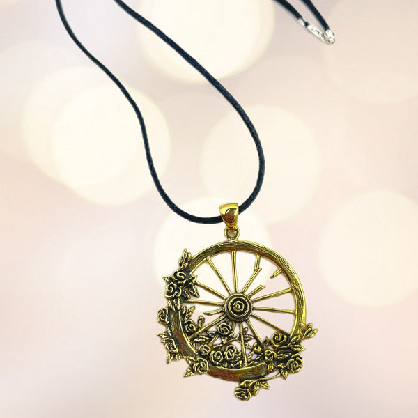 The Wheel Pendant Cast in Yellow Brass by 100mics