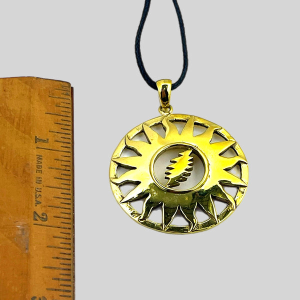 Sunshine Daydream Pendant Cast in Yellow Brass by 100mics
