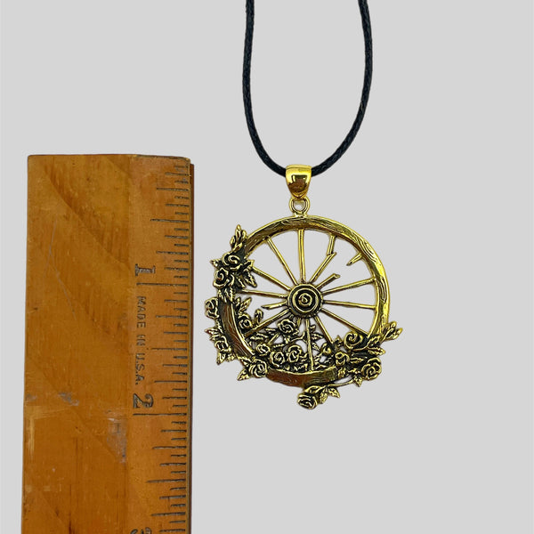 The Wheel Pendant Cast in Yellow Brass by 100mics