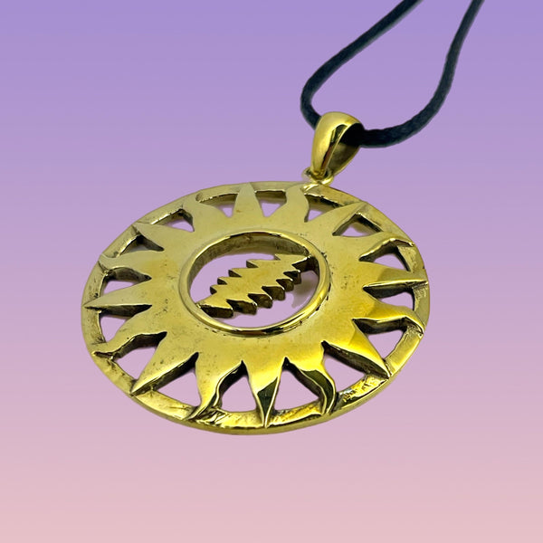 Sunshine Daydream Pendant Cast in Yellow Brass by 100mics
