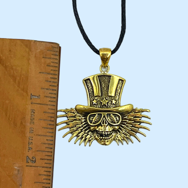 Uncle Sam Pendant Cast in Yellow Brass by 100mics