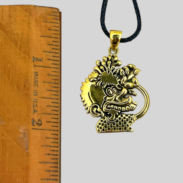 Ice Cream Cone Kid Pendant Cast in Yellow Brass by 100mics