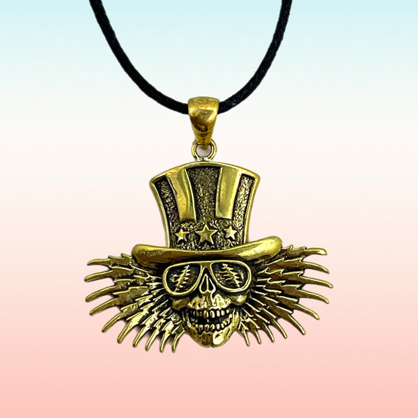 Uncle Sam Pendant Cast in Yellow Brass by 100mics
