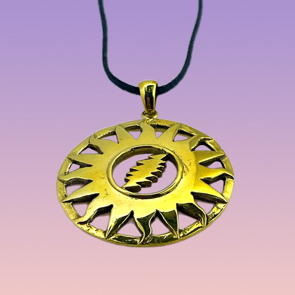 Sunshine Daydream Pendant Cast in Yellow Brass by 100mics