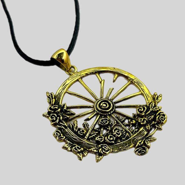 The Wheel Pendant Cast in Yellow Brass by 100mics