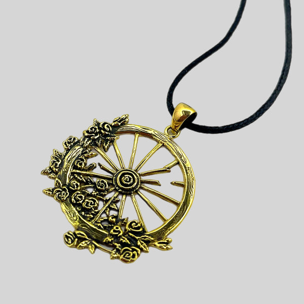 The Wheel Pendant Cast in Yellow Brass by 100mics