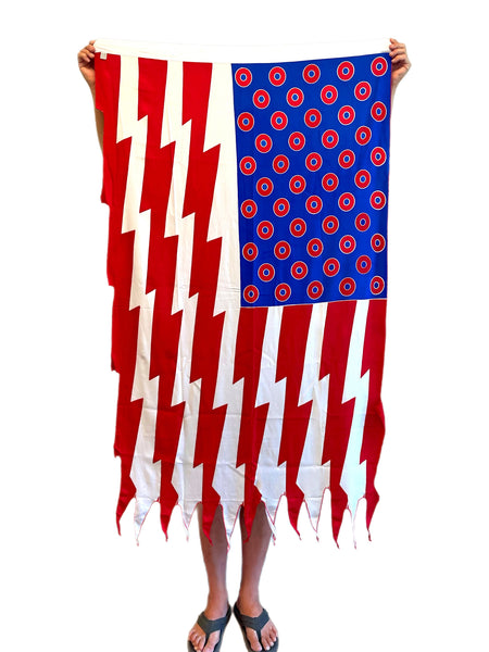 Phish & GD Inspired Batik Donuts and Bolts American Flag - 3 x 5 1/2 Feet!