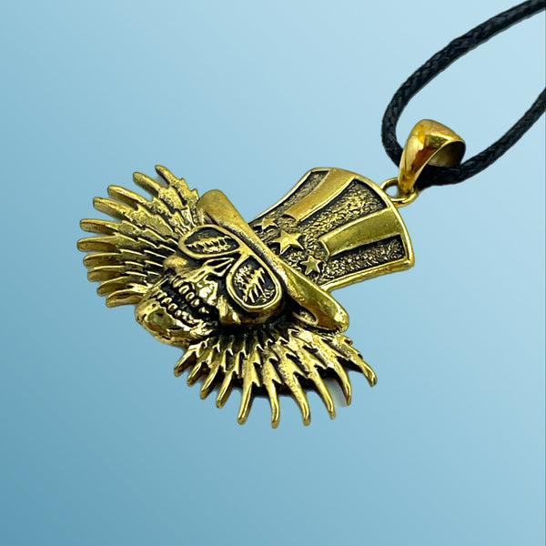 Uncle Sam Pendant Cast in Yellow Brass by 100mics