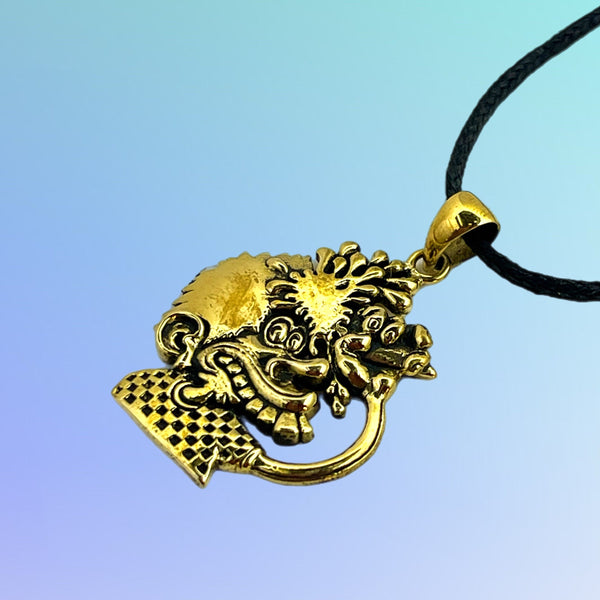 Ice Cream Cone Kid Pendant Cast in Yellow Brass by 100mics