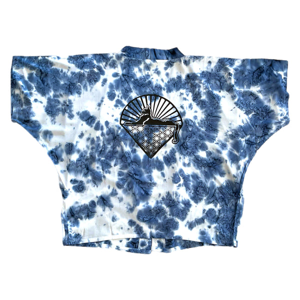 Salt Tie Dye Rayon Kimono Jacket: Cats