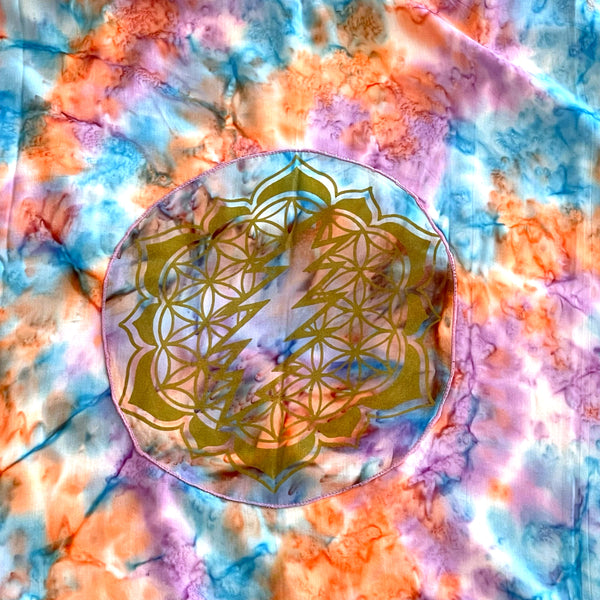 Salt Tie Dye Rayon Kimono Jacket: Multi Color Cat & Bolt