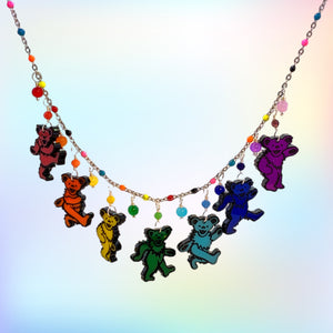 Rainbow Dancing Bear Necklace