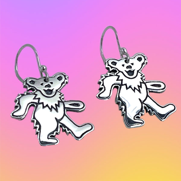 Dancing Bear -Walking- Sterling Silver Earrings