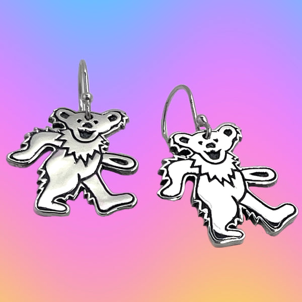 Dancing Bear -Walking- Sterling Silver Earrings