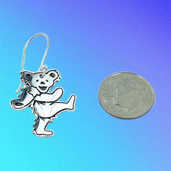 Dancing Bear -Kicking- Sterling Silver Earrings
