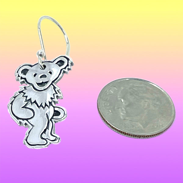 Dancing Bear -Standing- Sterling Silver Earrings