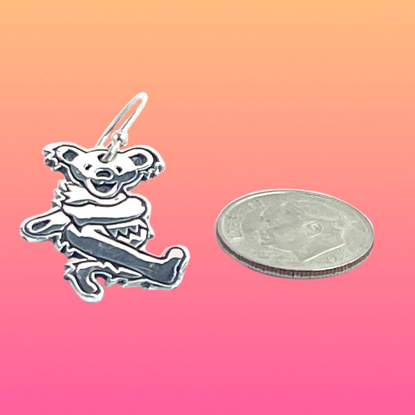 Dancing Bear- Swinging- Sterling Silver Earrings