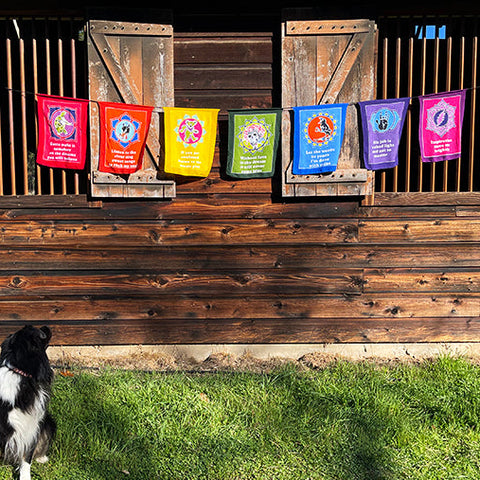 New X-Large Prayer Flags!!! Grateful Lyrics Chakra Flags!