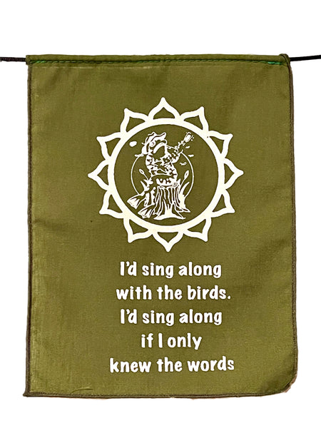 Silk Screened Rainbow Billy Strings Lyric Chakra Prayer Flags - 2 Sizes to Choose From