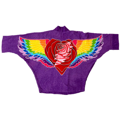 NFA Winged Heart & Bolt Kimono Jacket in Purple