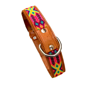 Friendship Bracelet Style Leather Dog Collars From Guatemala - XLarge 20"- 24"