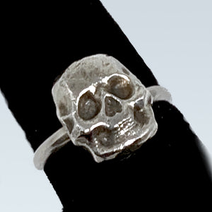 Skull Ring Cast In Sterling Silver