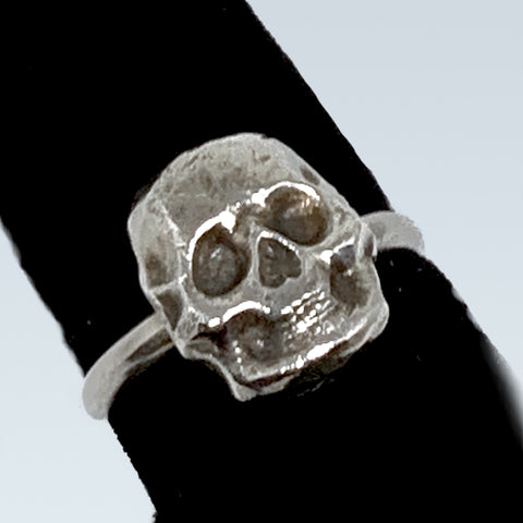 Skull Ring Cast In Sterling Silver