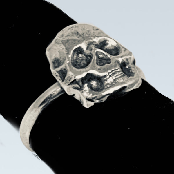 Skull Ring Cast In Sterling Silver