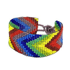Matte Rainbow Maya Glass Seed Bead Bracelet