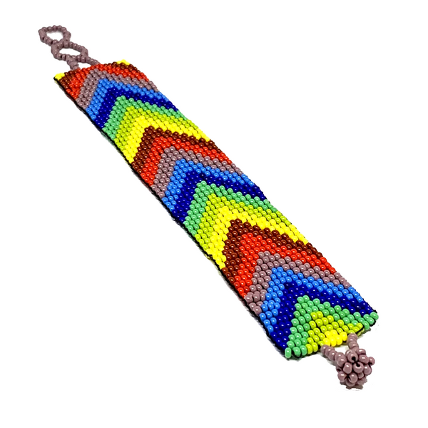 Matte Rainbow Maya Glass Seed Bead Bracelet