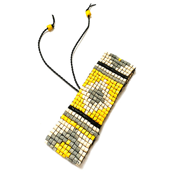 Grey, Yellow & White Ceramic Beaded Bracelet