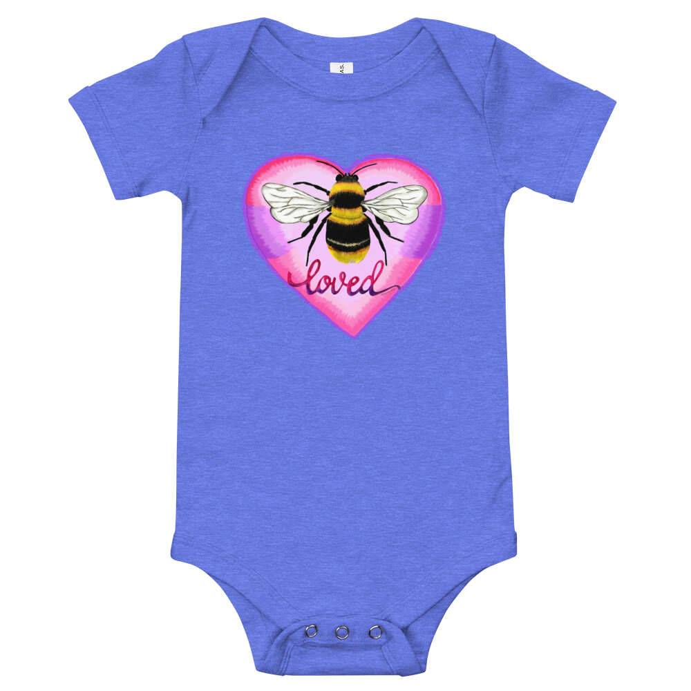 Bee Loved Baby Onesie -Blue