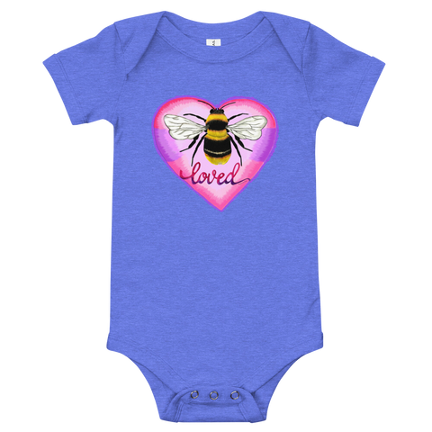 Bee Loved Baby Onesie -Blue