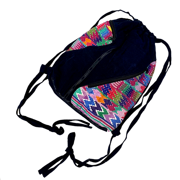 Huipil & Indigo Fabric Backpack with Adjustable Straps