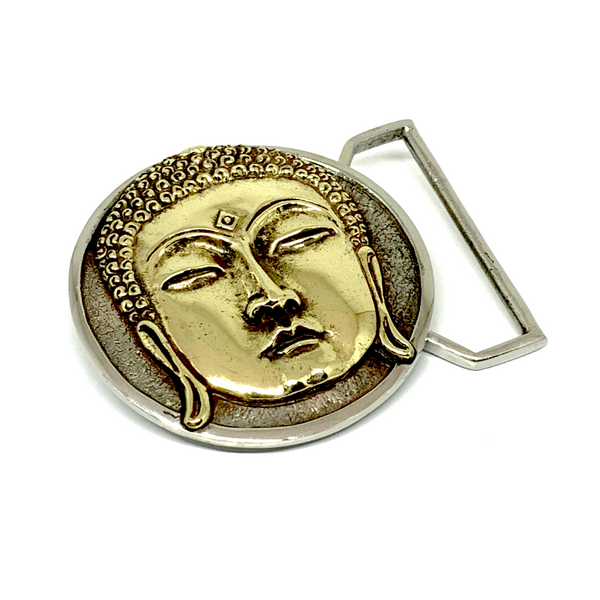 Buddha Belt Buckle Cast in Yellow & White Brass by 100mics