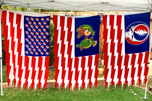 GD Inspired Batik Steal Your Face American Flag! - 3 x 5 1/2 Feet!