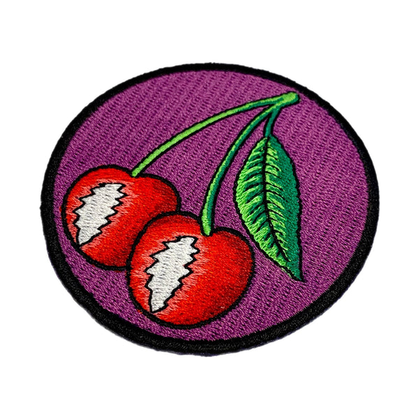Double Cherry and Bolt Embroidered Patch - 3” inches!