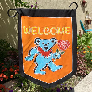 Welcome Bear Batik Garden Flags!