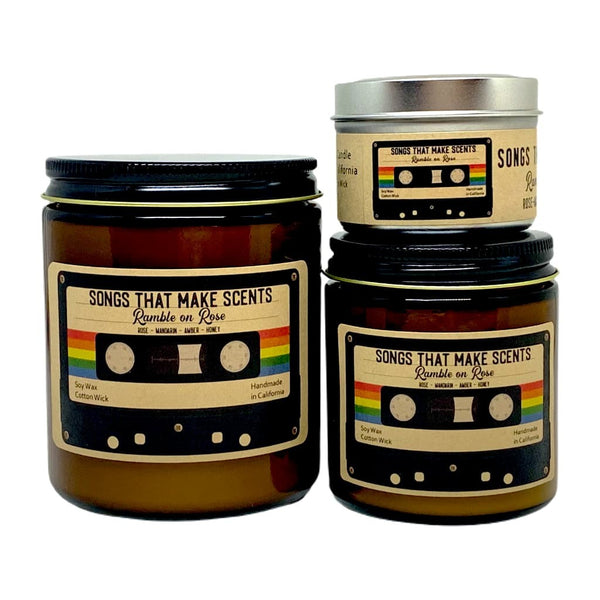 Ramble on Rose Scented Soy Candle by Songs That Make Scents - Various sizes