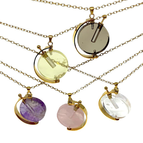 Movable Modern Stone Essential Oil Bottle Necklace