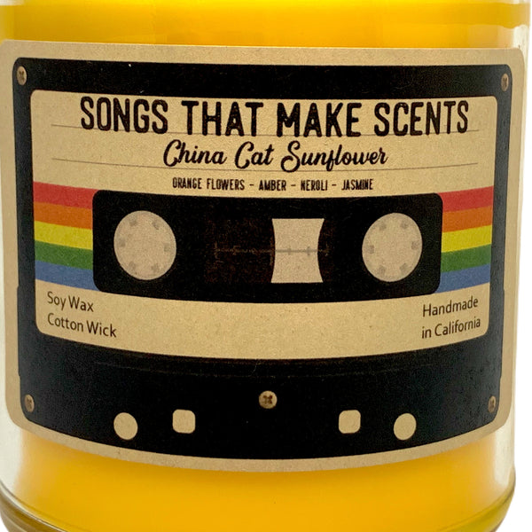 China Cat Sunflower Scented 8oz Soy Candle by Songs That Make Scents