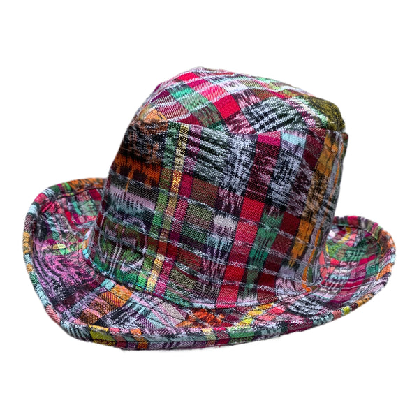 Handmade Guatemalan Corte Fabric Fedora Style Hat - Size XLarge Collection