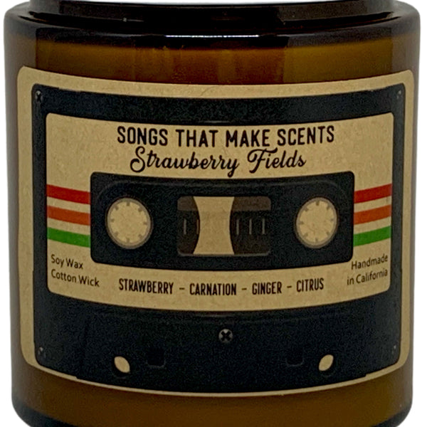 Strawberry Fields Scented Soy Candle by Songs That Make Scents - Various sizes