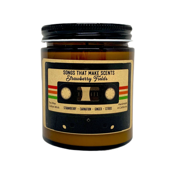 Strawberry Fields Scented Soy Candle by Songs That Make Scents - Various sizes