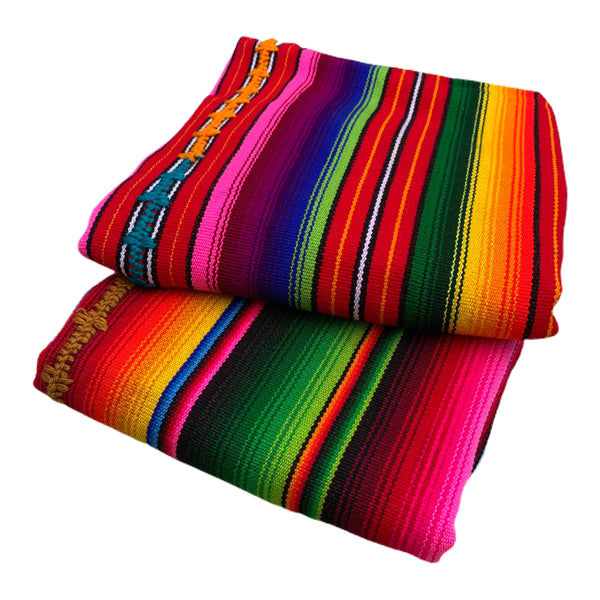 Colorful Hand Woven Guatemalan Fabric Throw/Picnic/Baby Blanket